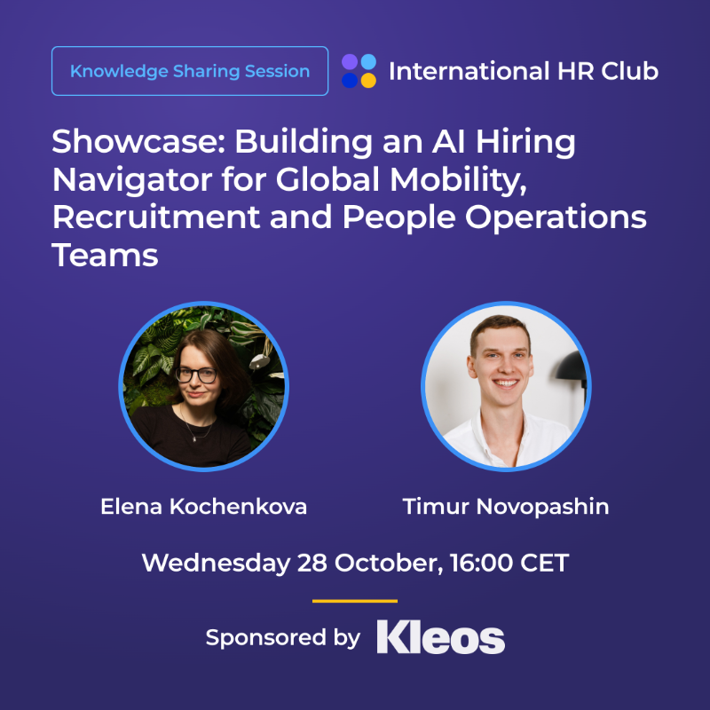 Session banner: Building an AI Hiring Navigator, with Elena Kochenkova and Timur Novopashin